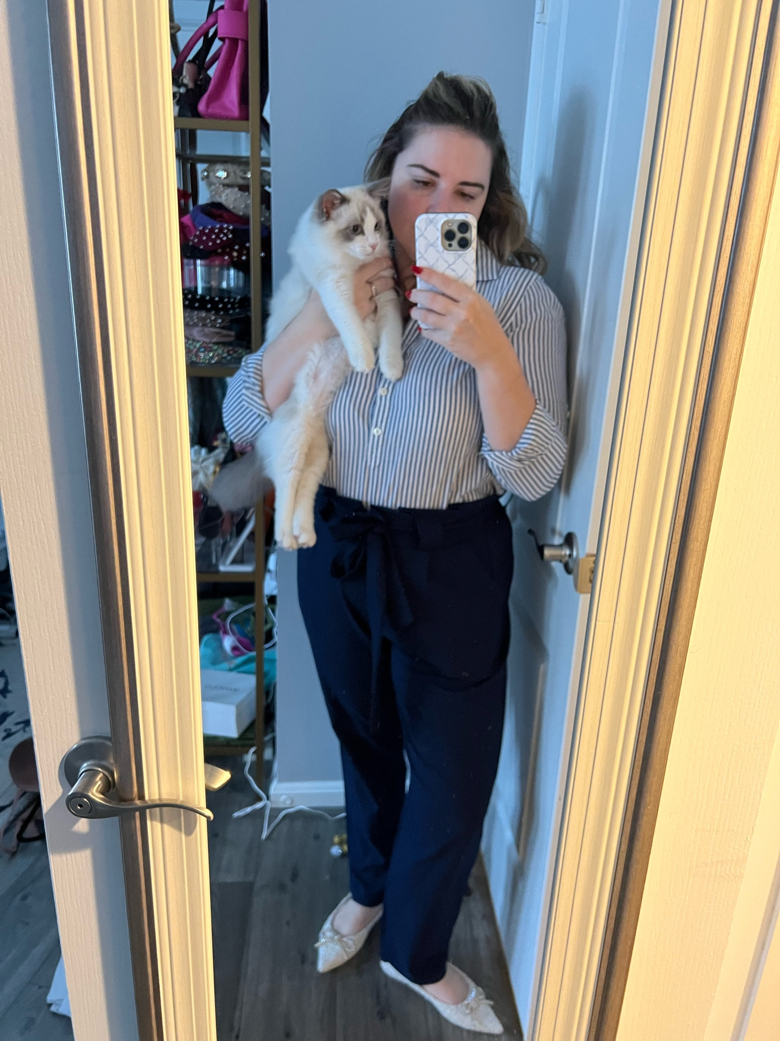 Work OOTD 

Business casual, midsize outfit, ballet flats, tweed flats, stripe shirt, work outfit 

#LTKstyletip #LTKworkwear #LTKmidsize