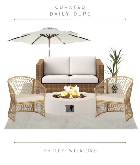 how i’d style today’s dupe! 

serena & lily dupe, outdoor patio decor, outdoor patio furniture, rattan outdoor chair, wicker outdoor sofa, outdoor fire pit table, outdoor umbrella 

#LTKSeasonal #LTKunder100 #LTKhome