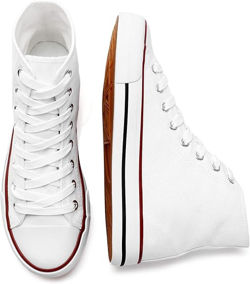 kufeiti Women’s High Top Canvas Sneakers Canvas Shoes Lace up White Black Sneakers Casual Walki... | Amazon (US)