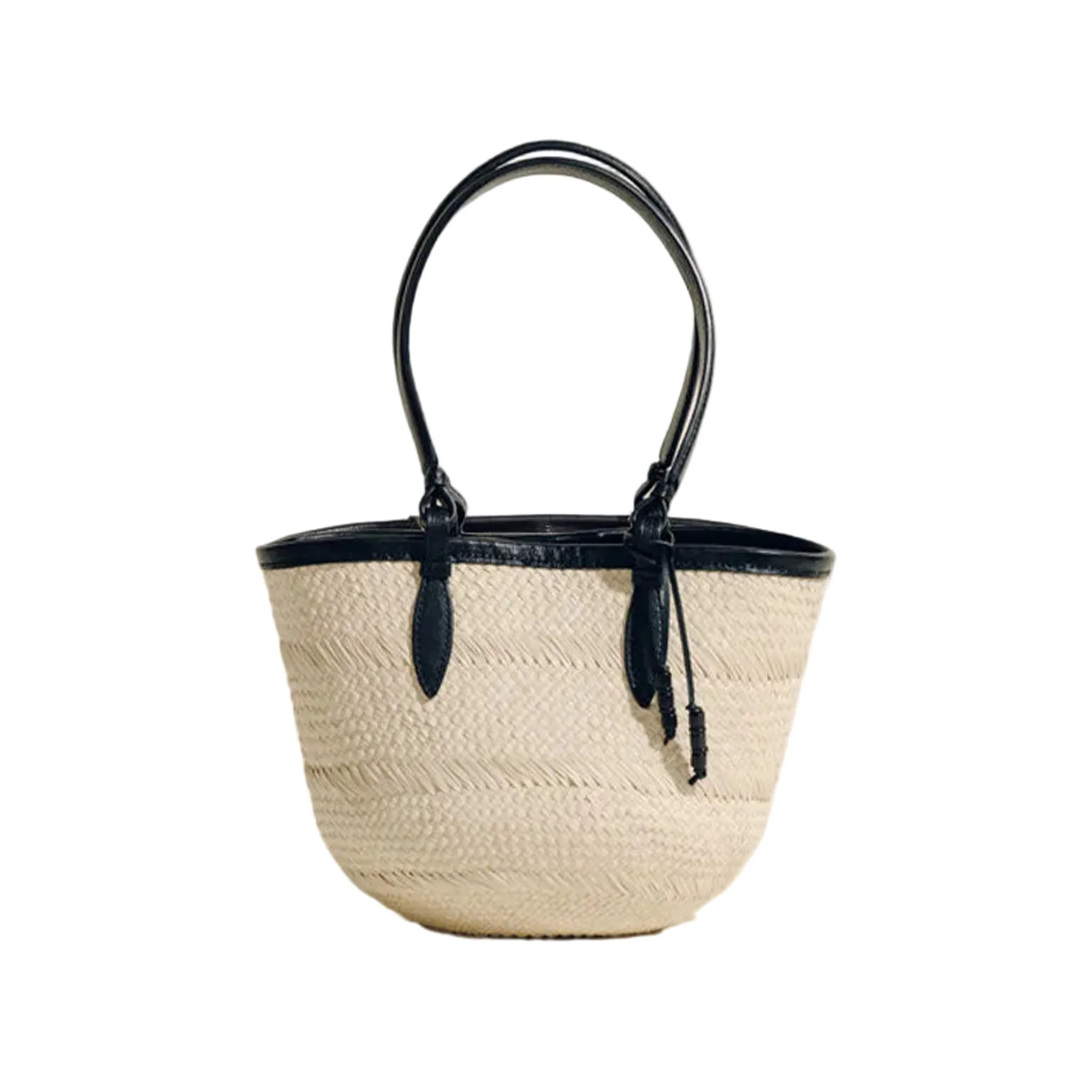 The Medium Basket in Black Natural Fiber | Over The Moon
