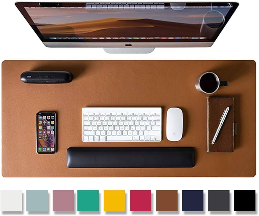 Leather Desk Pad Protector,Mouse Pad,Office Mat,Non-Slip PU Blotter,Laptop Pad,Waterproof Writing... | Amazon (UK)