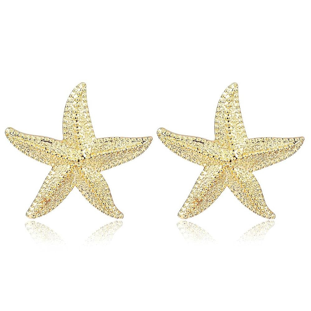 Starfish Earrings Large Gold Statement Big Star Earrings for Women Boho Fashion Beach Ear Jewelry... | Amazon (US)
