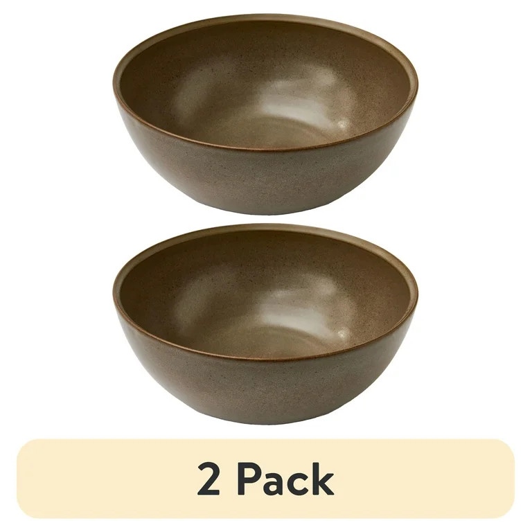 (2 pack) Better Homes and Gardens Banks Brown 10.8-inch Stoneware Serving Bowl | Walmart (US)