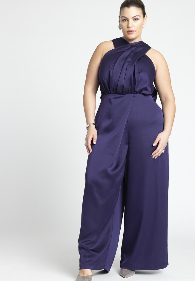 Draped Neck Jumpsuit | Eloquii