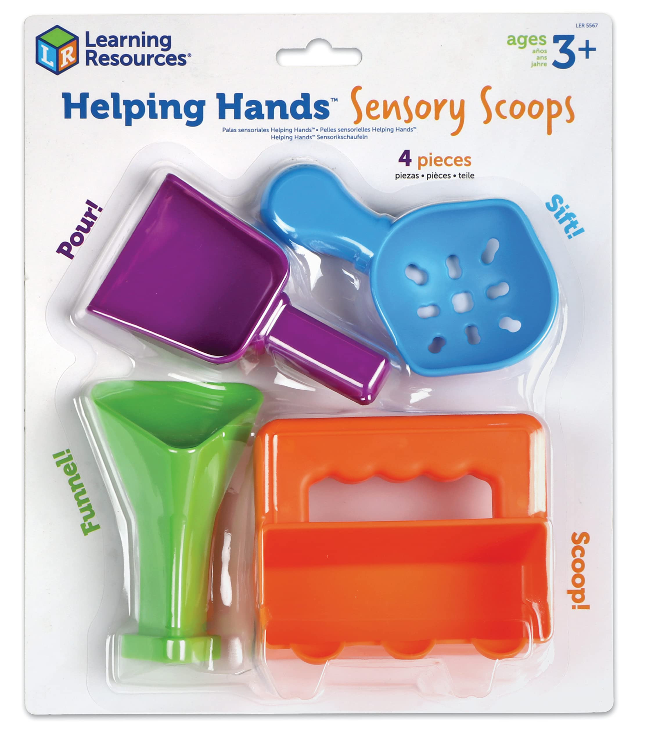 Learning Resources Helping Hands Sensory Scoops - Fidget Sand Toys, Water Bin Play, Tool Set, Fin... | Amazon (US)