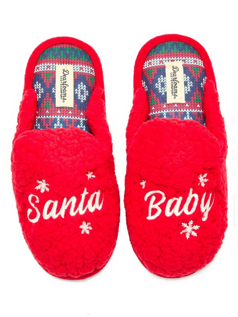 Dearfoams Cozy Comfort Women's Santa Baby Slippers | Walmart (US)