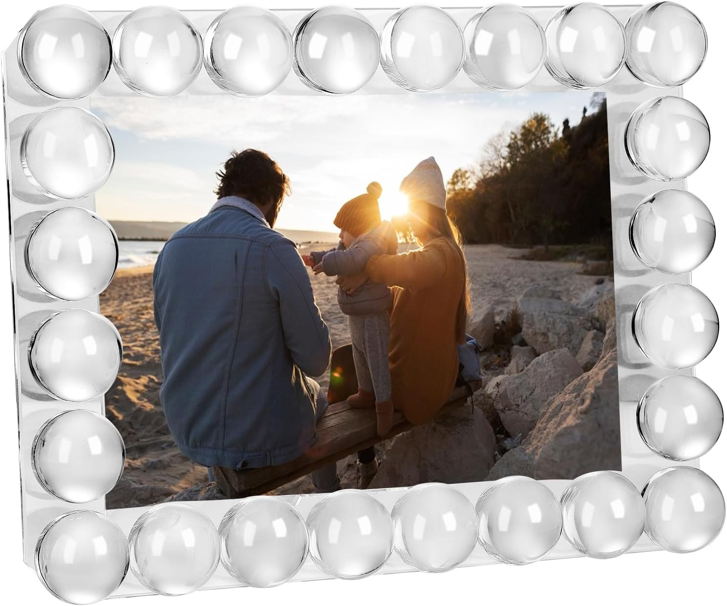 Clear Bubble Crystal Picture Frames 5x7 with 24 Clear Balls,Exquisite Crystal Photo Frame Tableto... | Amazon (US)