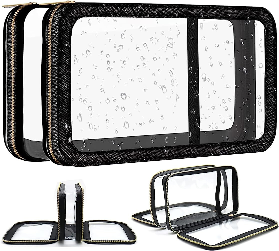 Lidlife Clear Makeup Bag with Double Zipper, Cosmetic Bag Use for Traveling with Waterproof and L... | Amazon (US)