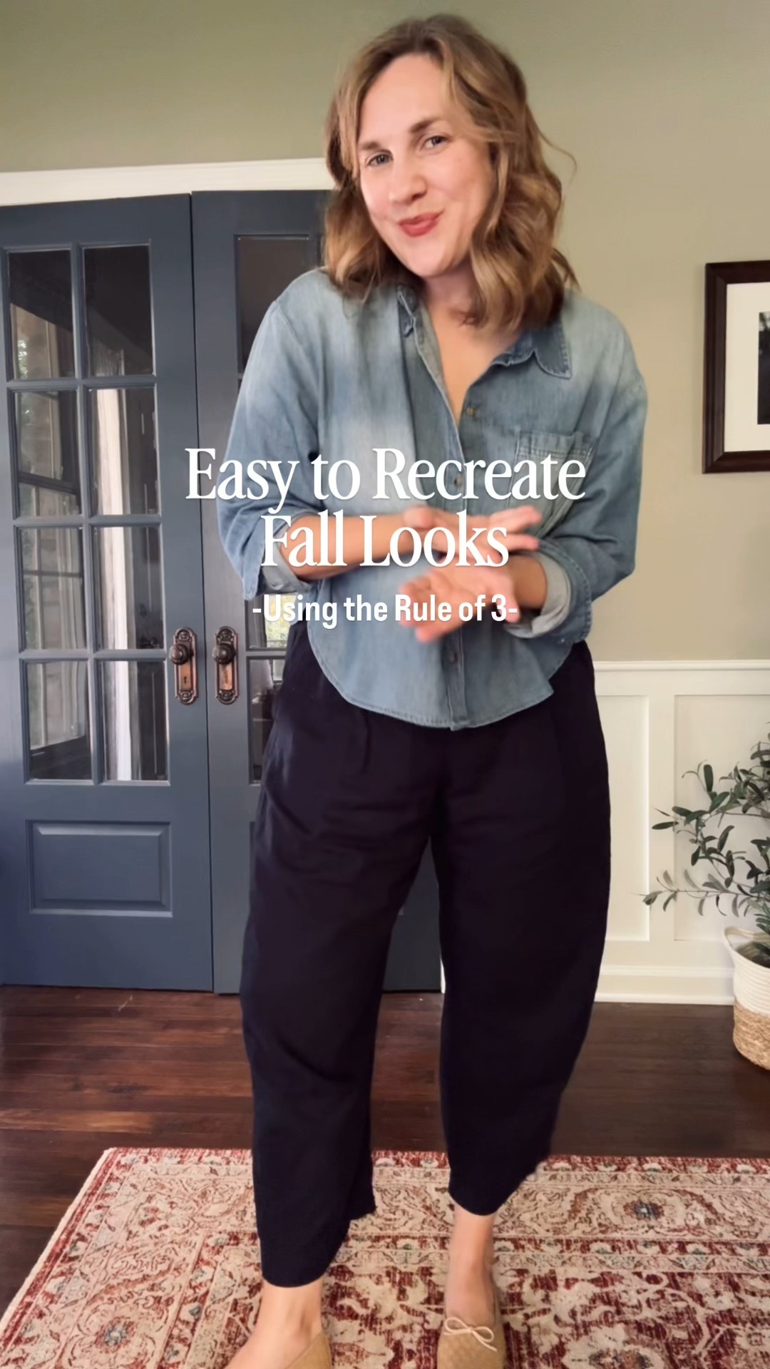 Easy to recreate Fall Looks 
Using the Rule of Three 

Cropped button Down - old Navy tts
Linen barrel pants - tts
Stripe Sweater - Old from Madewell but linking others 
Bag- Clare V 
Ballet Flats- Freda Salvador - sizes 8 and up - go up a half size 

#LTKSeasonal #LTKStyleTip #LTKSaleAlert