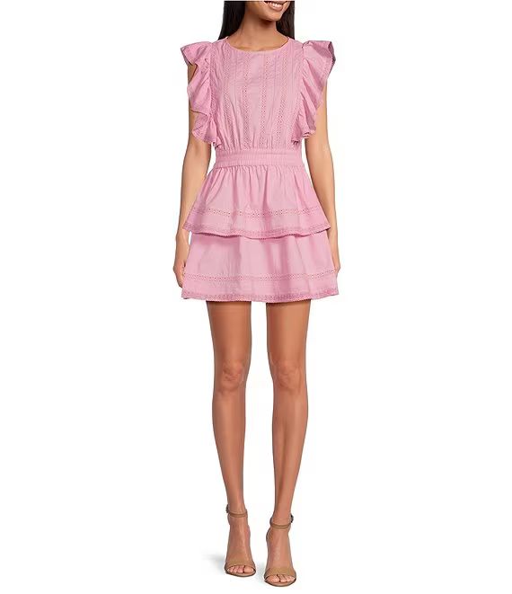 Chelsea & Violet Bekah Cotton Lace Crew Neck Short Sleeve A-Line Dress | Dillard's | Dillard's