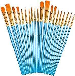 Soucolor Acrylic Paint Brushes Set, 20Pcs Round Pointed Tip Artist Paintbrushes for Acrylic Paint... | Amazon (US)
