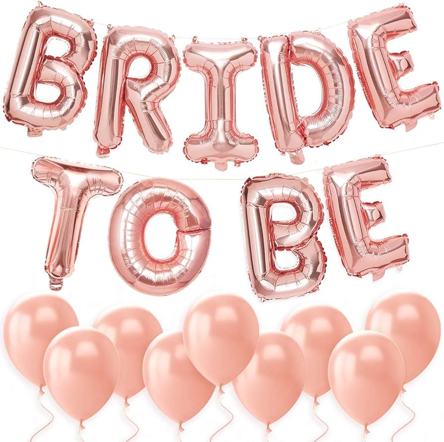xo, Fetti Bachelorette Party Decorations - Bride to Be Balloon Kit - Rose Gold - 16" BRIDE TO BE ... | Amazon (US)