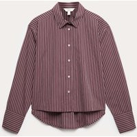 M&S Pure Cotton Striped Shirt Burgundy Mix | Marks & Spencer (UK)