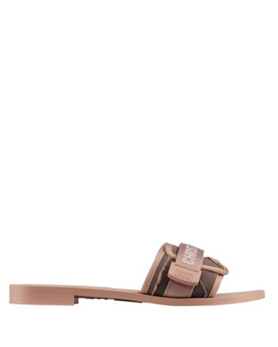Dior Logo Flat Sandals | Neiman Marcus