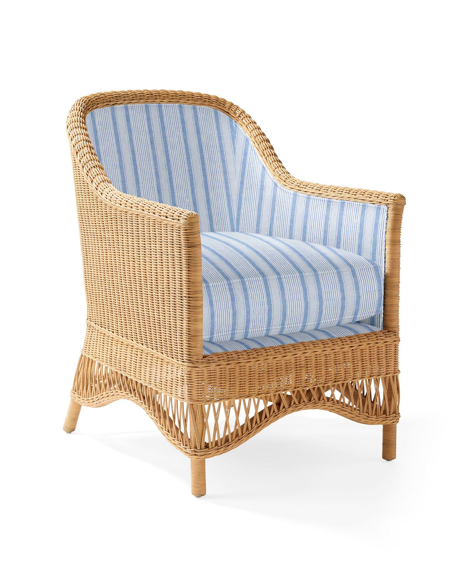 Sconset Chair - Kensington Stripe French Blue | Serena and Lily