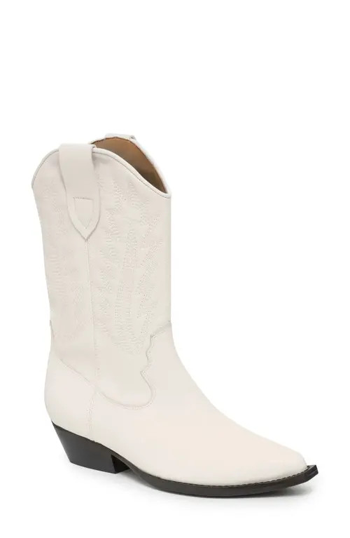 Marc Fisher LTD Natara Western Bootie in White 01 at Nordstrom, Size 7 | Nordstrom