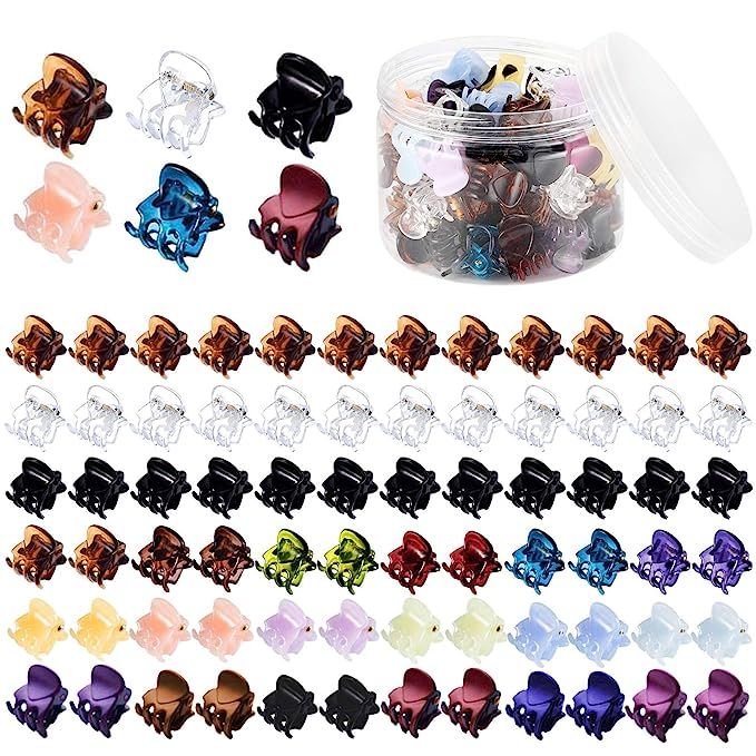 Mini Hair Claw Clips for Girls and Women, Funtopia 72 Pcs Small Hair Clips Pins Clamps Non Slip T... | Amazon (US)