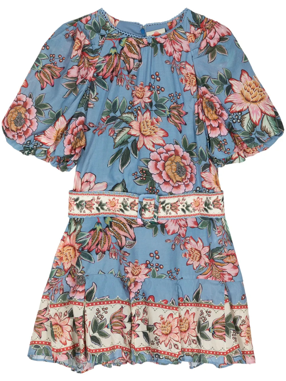 FARM Rio Wonderful Bouquet-print Minidress - Farfetch | Farfetch Global