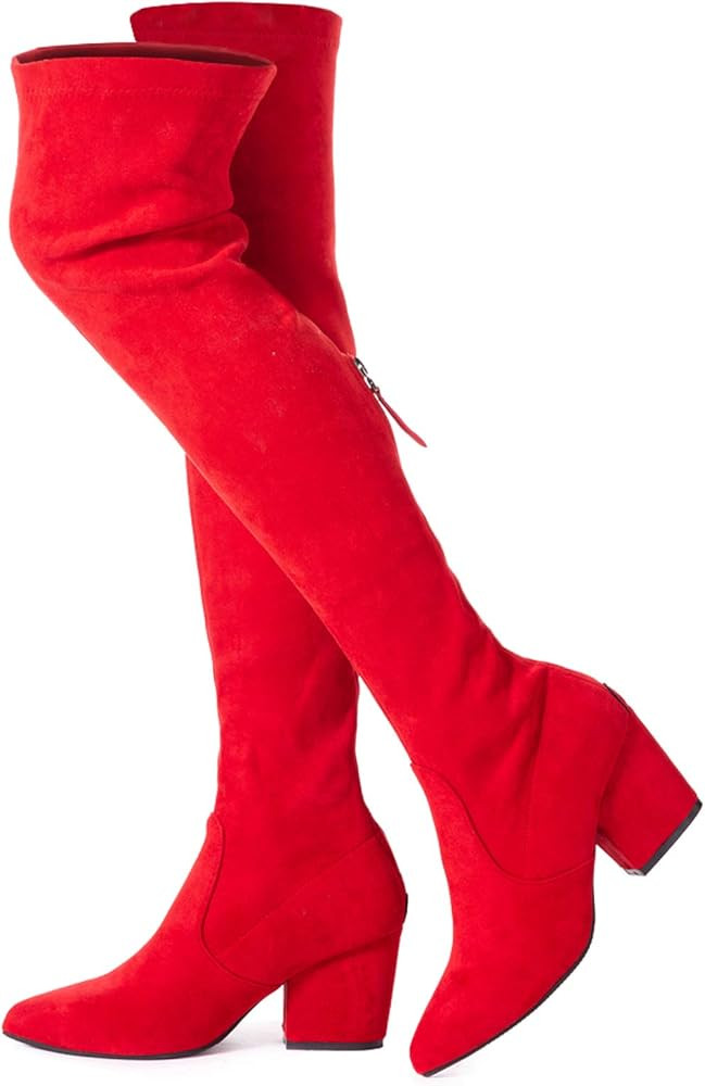 Red OTK Boots  | Amazon (US)