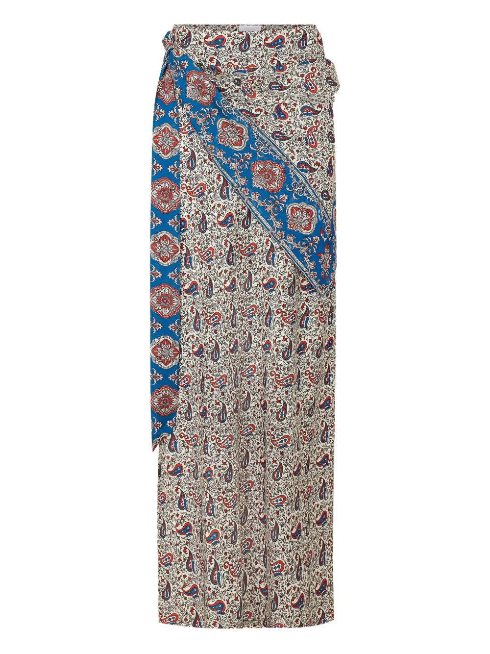 Rabanne paisley-print wrap skirt - Blue | Farfetch Global