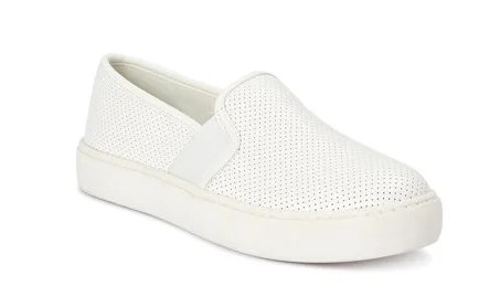 Time and Tru Perforated Twin Gore Slip-On Shoes in White | Walmart (US)