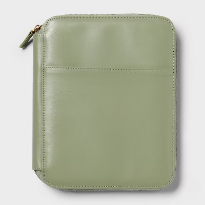 Faux Leather Zip Tech Case- Green-Threshold™ | Target