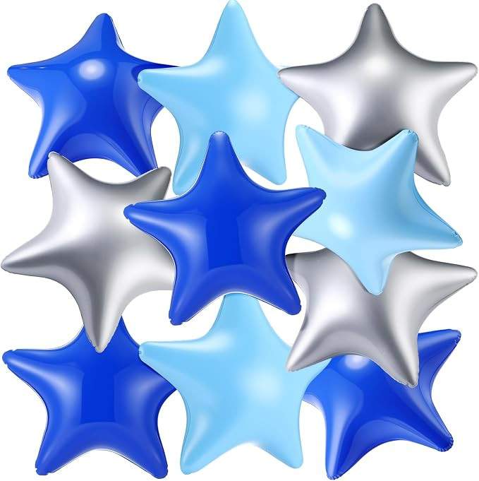 Lunmon 10 Pcs Blue Star Beach Balls 12 Inches Inflatable Star Shaped Beach Ball Floating Ball for... | Amazon (US)