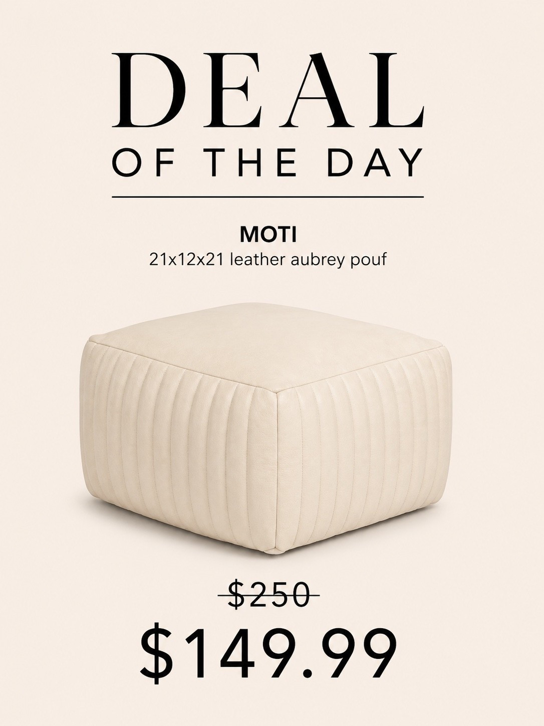 Neutral Leather Pouf Ottoman

This neutral leather pouf is such a good accent piece for layering into a cozy living room or bedroom. I love the soft ivory tone and subtle channel detailing — perfect as an ottoman, extra seating, or styled beside a chair with a tray on top.

#LTKHome #LTKSaleAlert