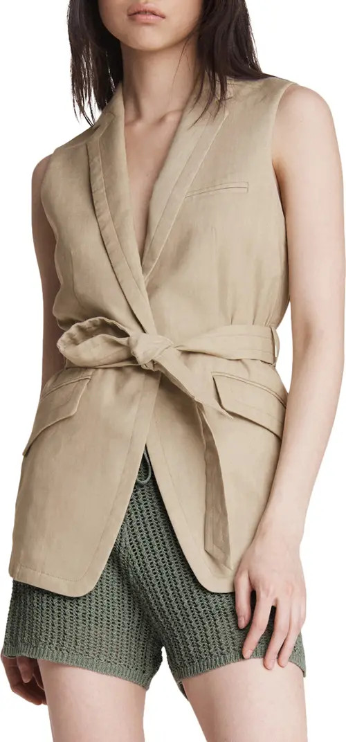 rag & bone Margot Linen Blend Blazer Vest | Nordstrom | Nordstrom