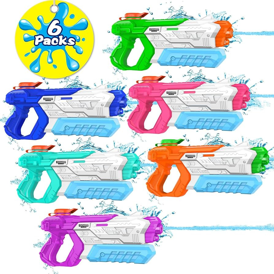 Quanquer Water Gun for Kids Adults - 6 Pack Soaker Squirt Water Guns with High Capacity Long Shoo... | Amazon (US)