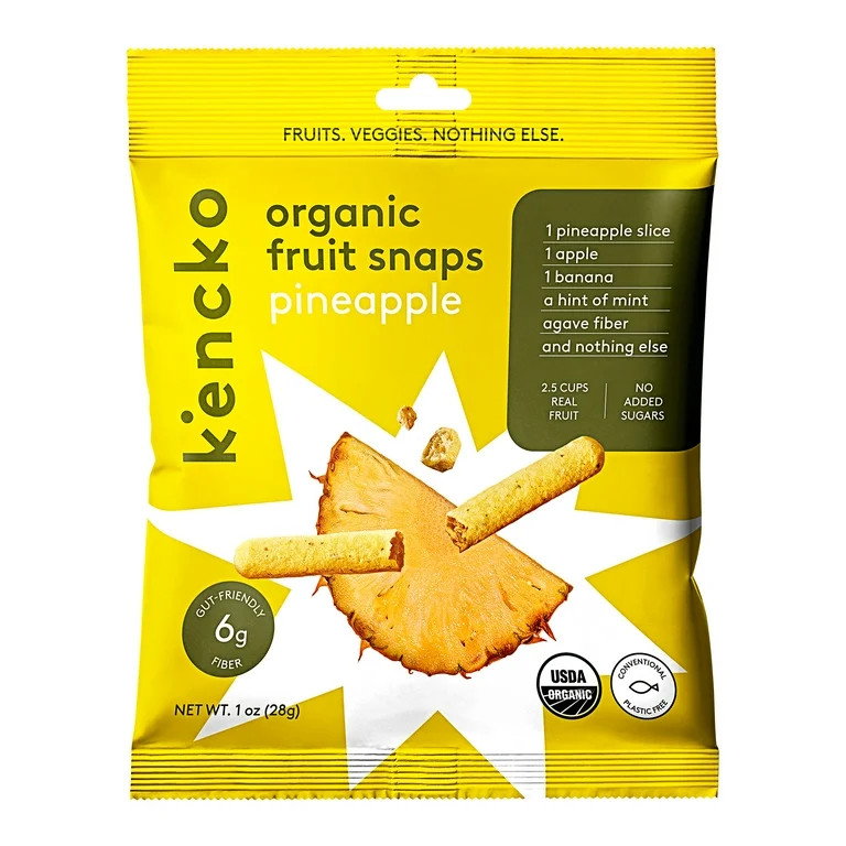 Kencko Pineapple Organic Fruit Snaps, Freeze Dried Fruit Snacks, 1 oz | Walmart (US)