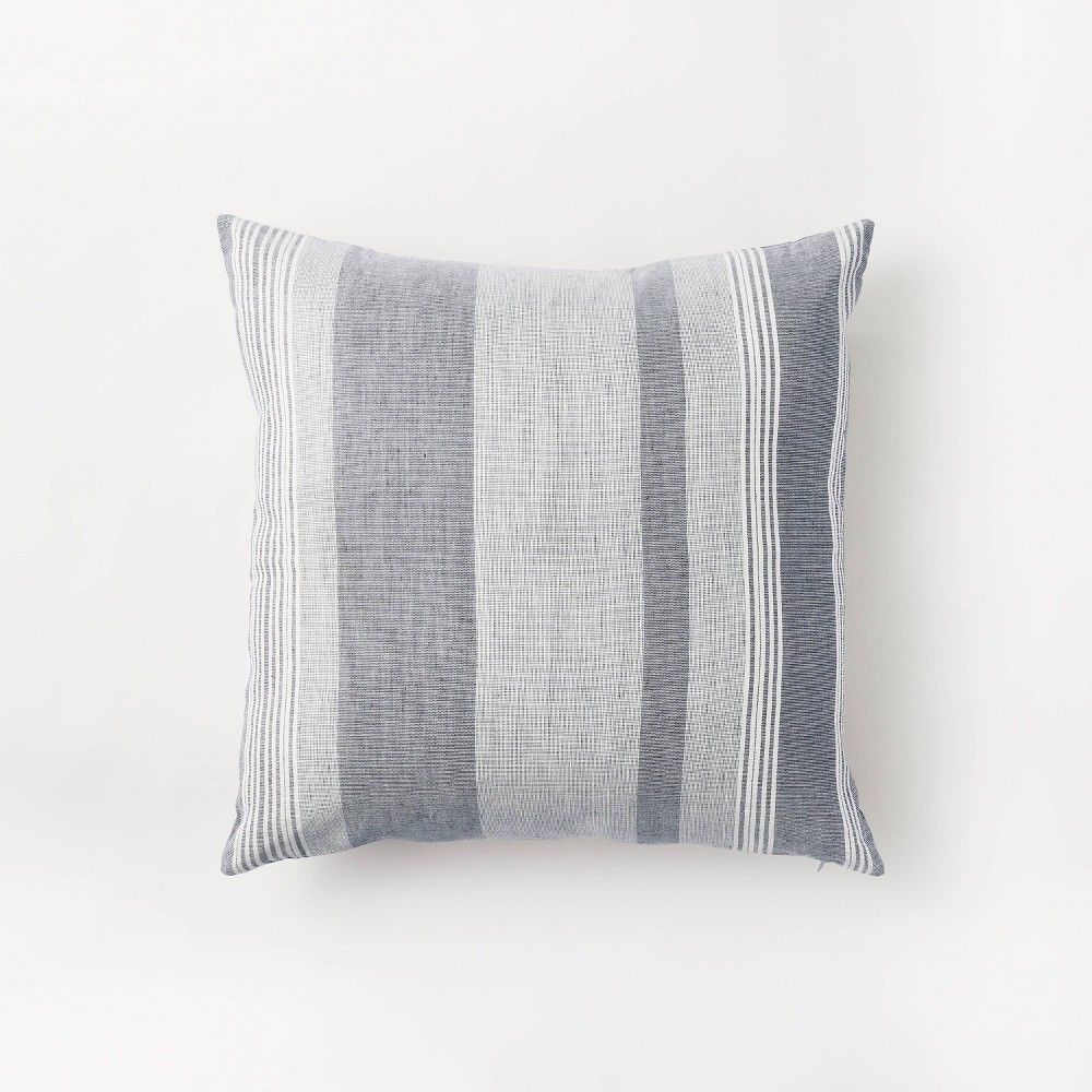 Woven Asymmetric Striped Square Throw Pillow Blue - Threshold designed with Studio McGee | Target