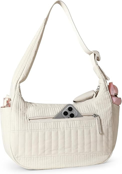 HomemeDiary Crescent Shoulder Bag for Women, Lightweight Puffy Quilted Purses Small Puffer Should... | Amazon (US)