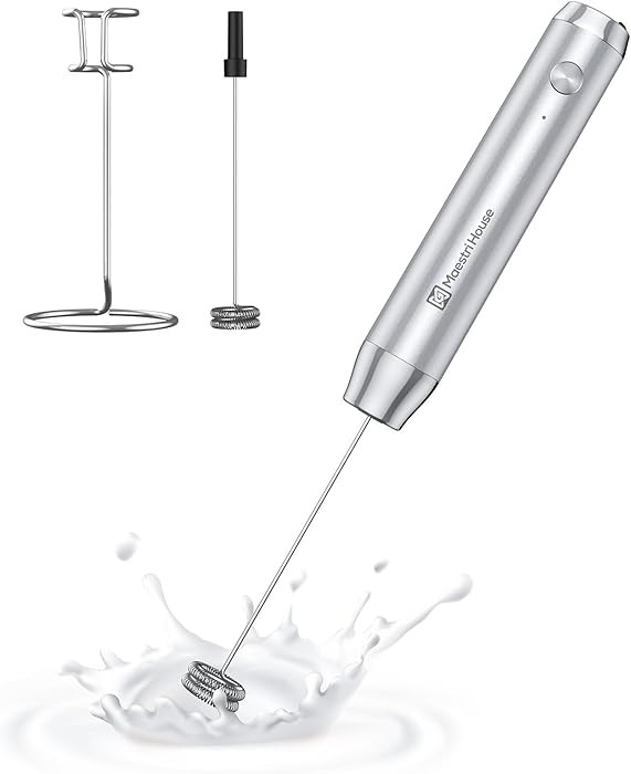 Maestri House Rechargeable Milk Frother with Stand, LunaFro Handheld Electric Foam Maker Waterpro... | Amazon (US)