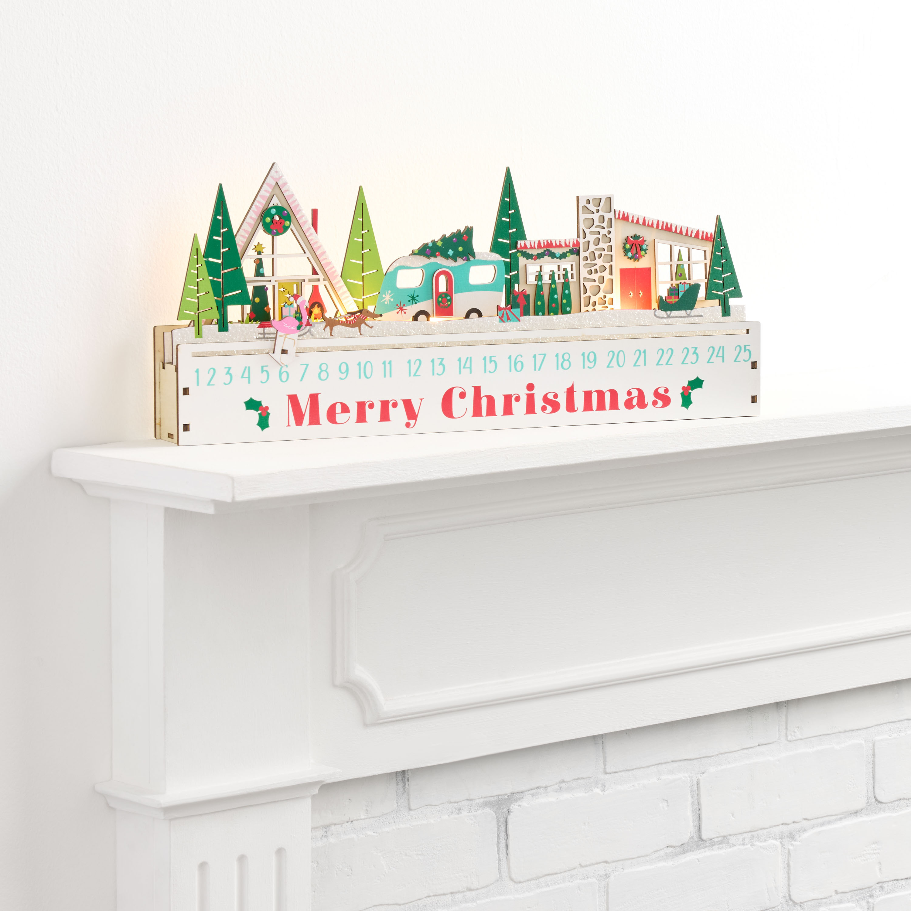 Mid Century Neighborhood LED Light Up Countdown Calendar | World Market
