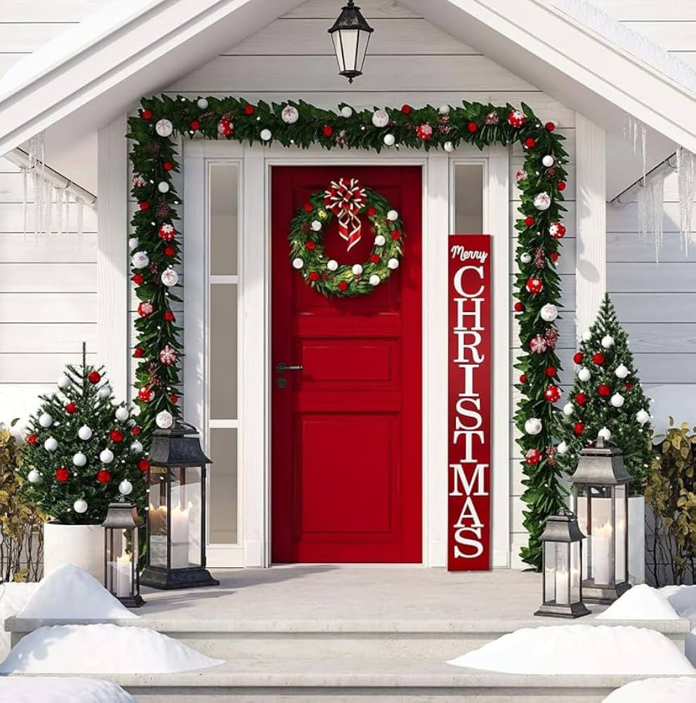 Tall Outdoor Christmas Sign for Front Porch, Vertical Welcome Signs for Front Porch 5 ft Front Do... | Amazon (US)