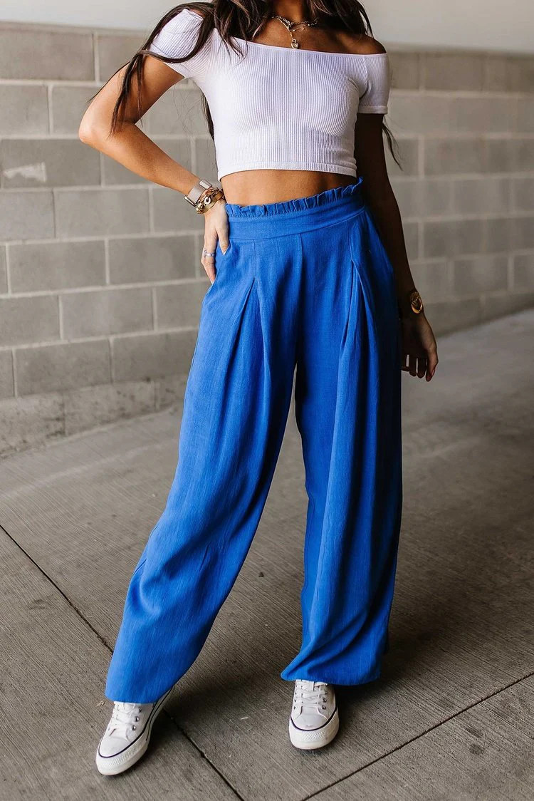 Electric Wide Leg Pants - Blue | Mindy Mae's Market