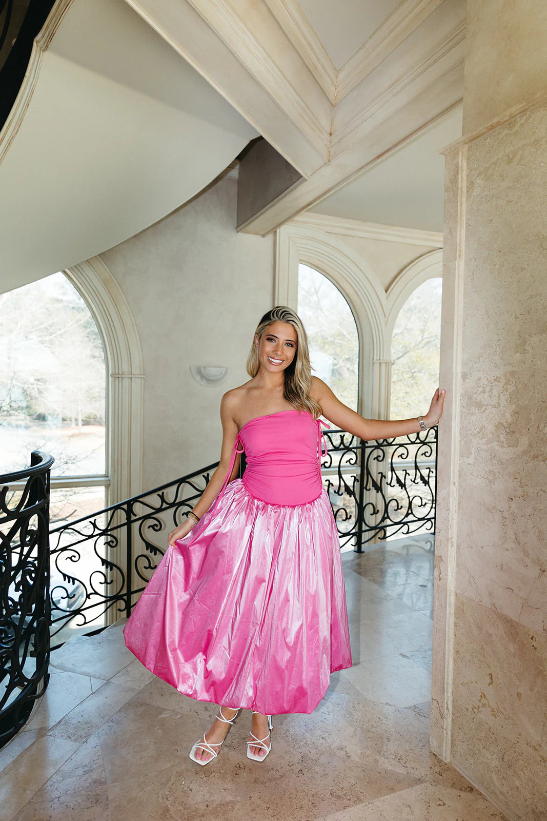 With Love Puffball Midi Dress - Pink Medium | Triple Threads