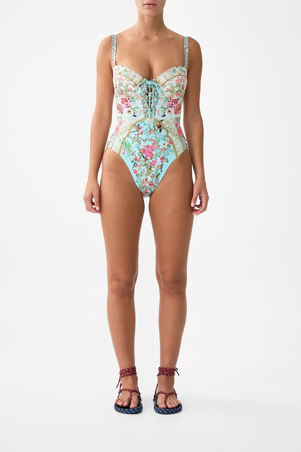 Lace Up Underwire Moulded Cup One Piece (Women) | Nordstrom | Nordstrom