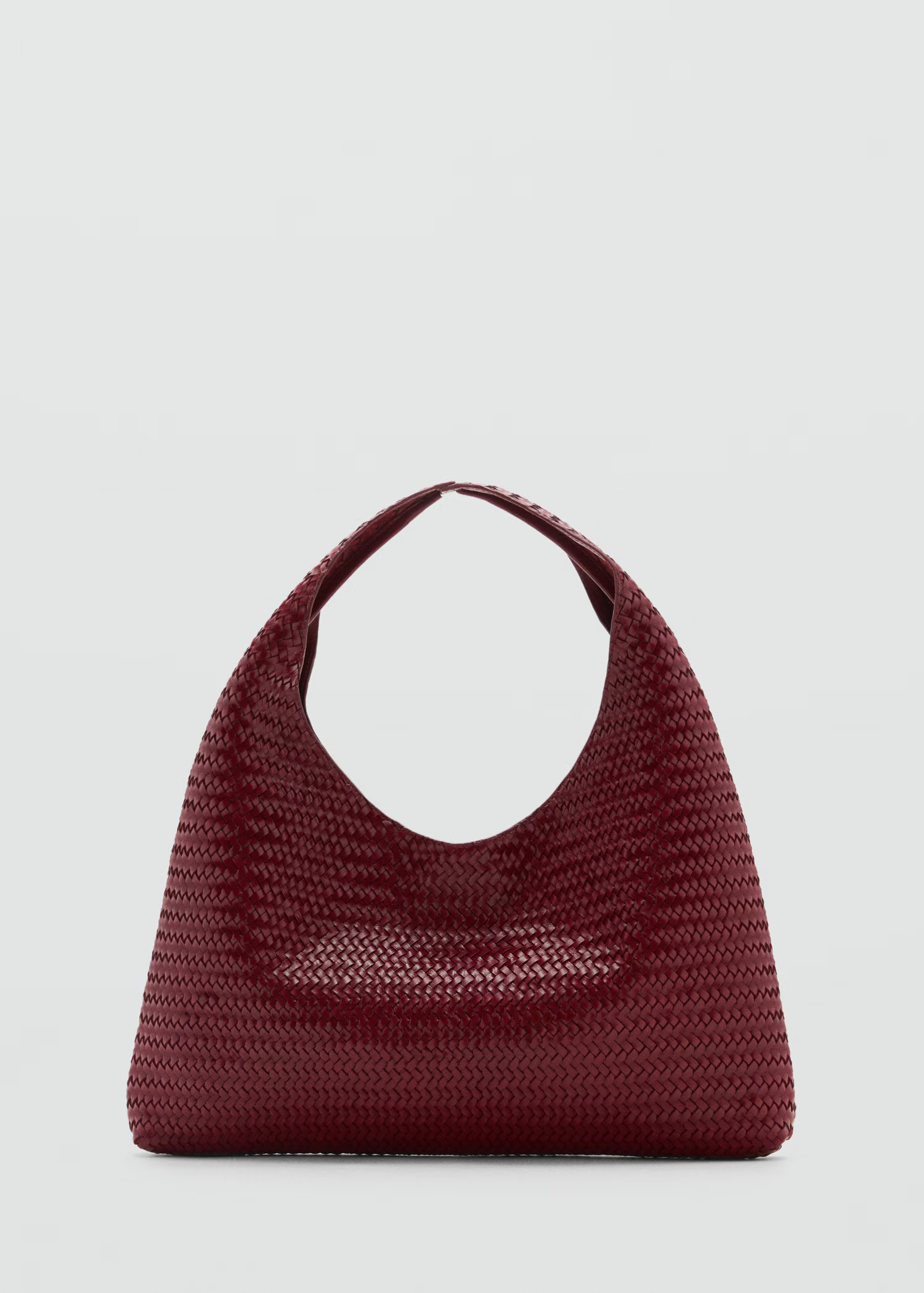 Medium braided leather shoulder bag | Mango (US/MX/AU)