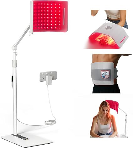 Red Light Therapy for Face and Body, 96 LEDs Curved Silicone Infrared Light Therapy with Stand an... | Amazon (US)