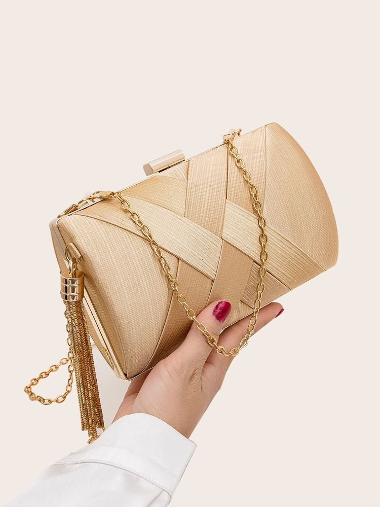 Metal Tassel Decor Chain Box Bag | SHEIN