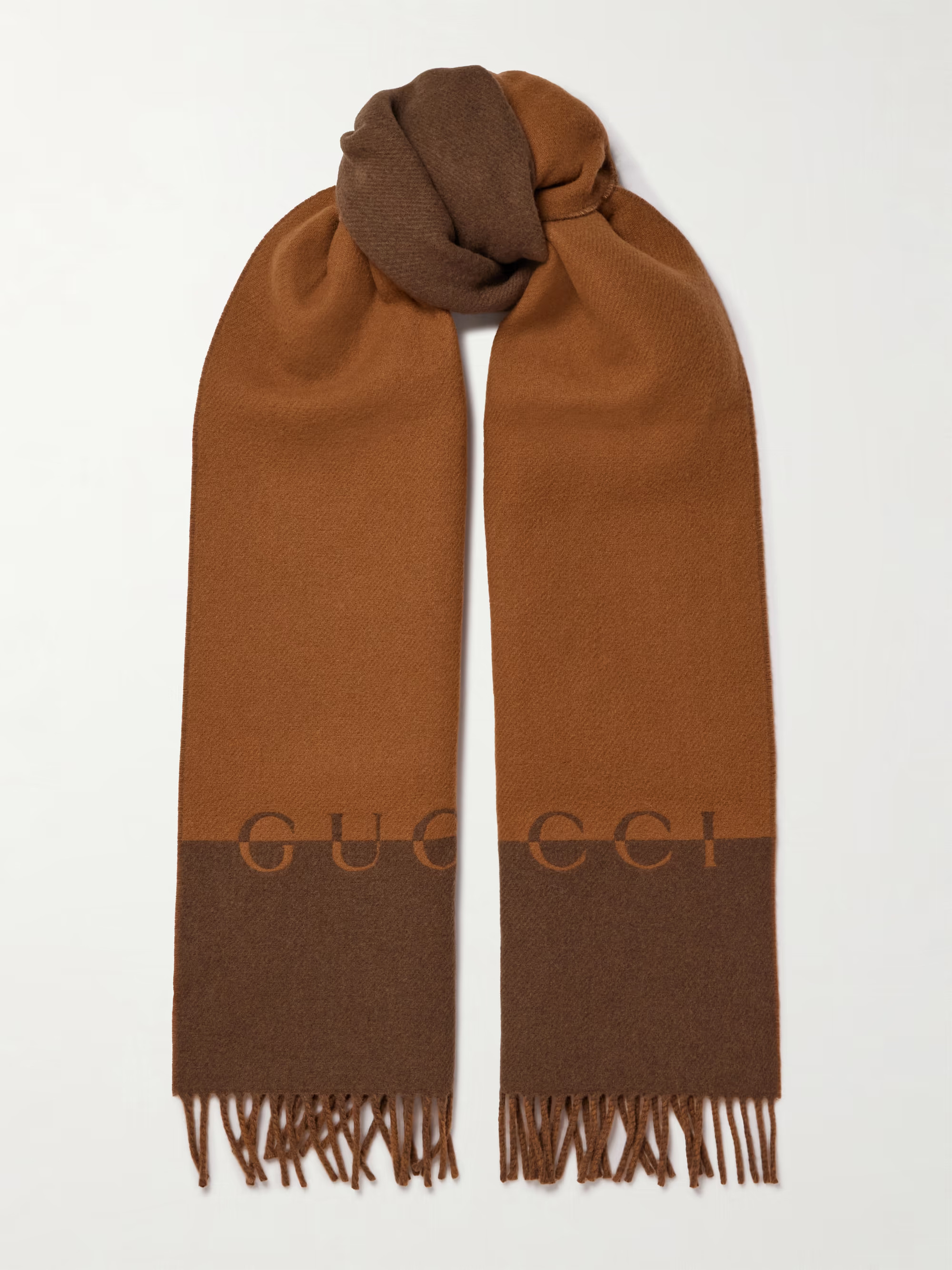 Fringed wool and cashmere-blend scarf - brown - One Size | NET-A-PORTER (UK & EU)