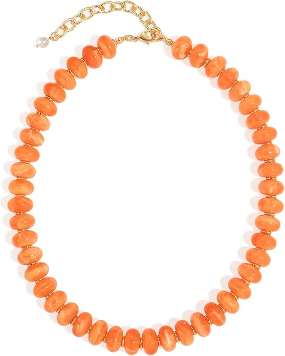 Chunky Beads Necklace for Women Trendy Gold Puffy Heart Choker Necklace Colorful Resin Beaded Hea... | Amazon (US)
