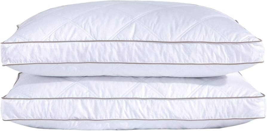 puredown® Goose Feathers and Down Pillow for Sleeping Gusseted Bed Hotel Collection Pillows, Kin... | Amazon (US)