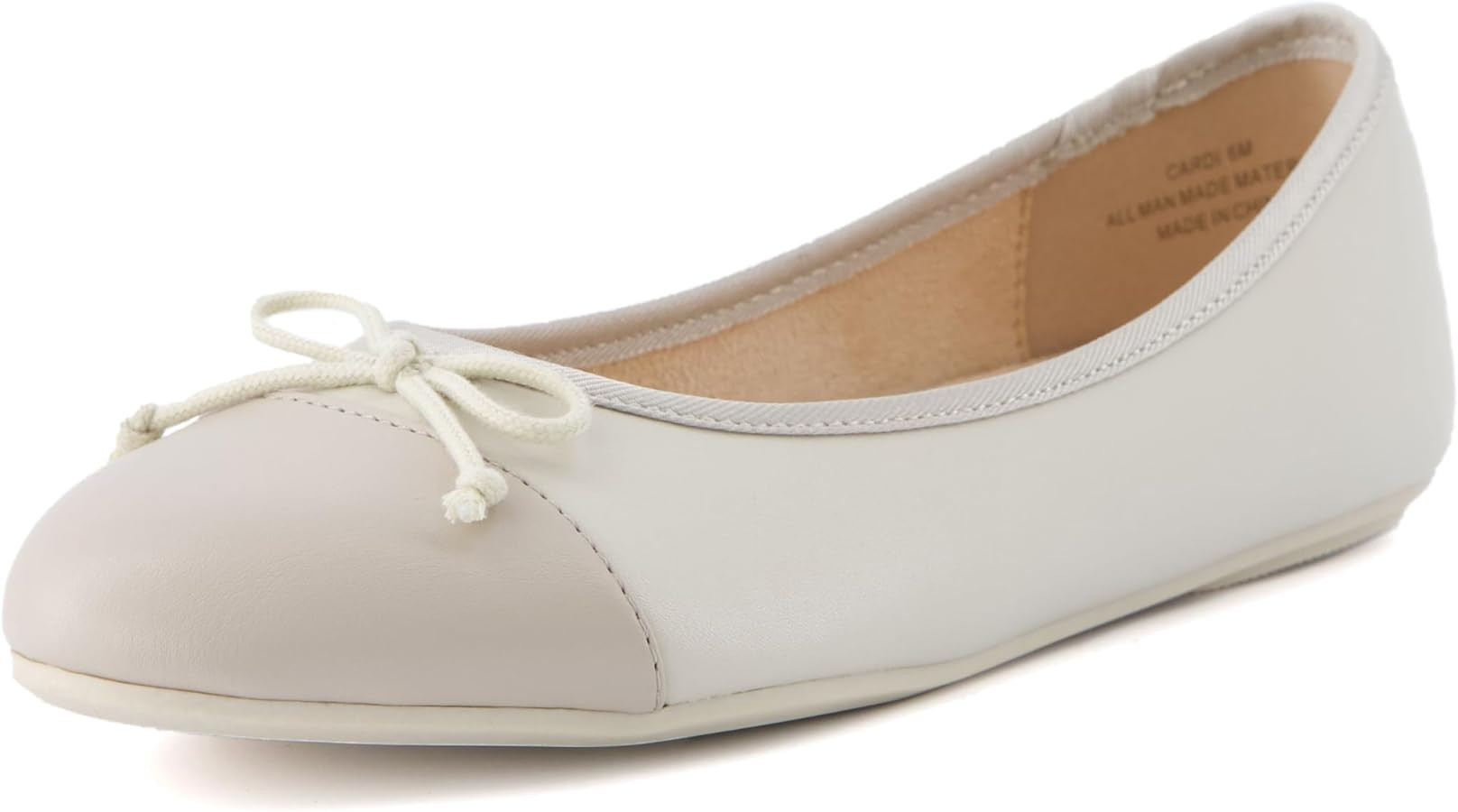 CUSHIONAIRE Women's Cardi Cap Toe Bow Flat with +Memory Foam and Wide Widths Available | Amazon (US)