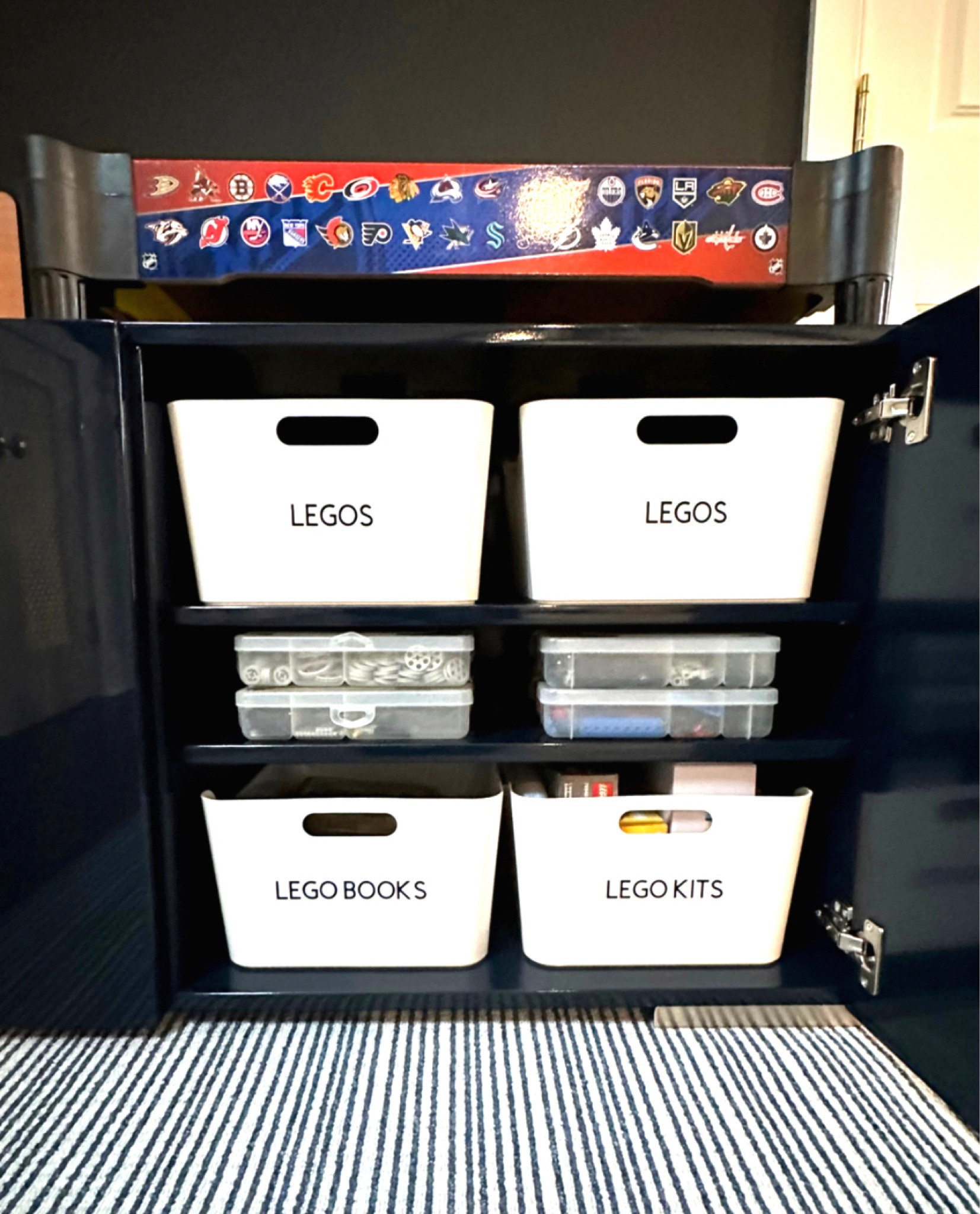 Bins with labels make it easy for kids to not only find their toys but also put them back where they belong once they are finished playing with them! 

#LTKhome #LTKfamily #LTKkids