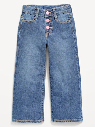Baggy Button-Fly Wide-Leg Jeans for Toddler Girls | Old Navy (US)