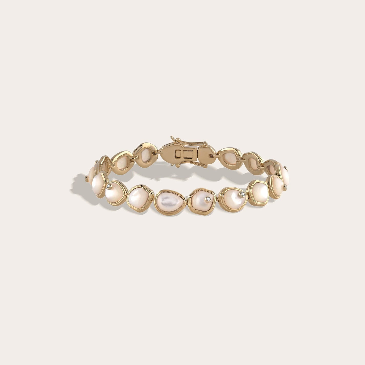 Organic Pearl Gemstone Tennis Bracelet | Awe Inspired