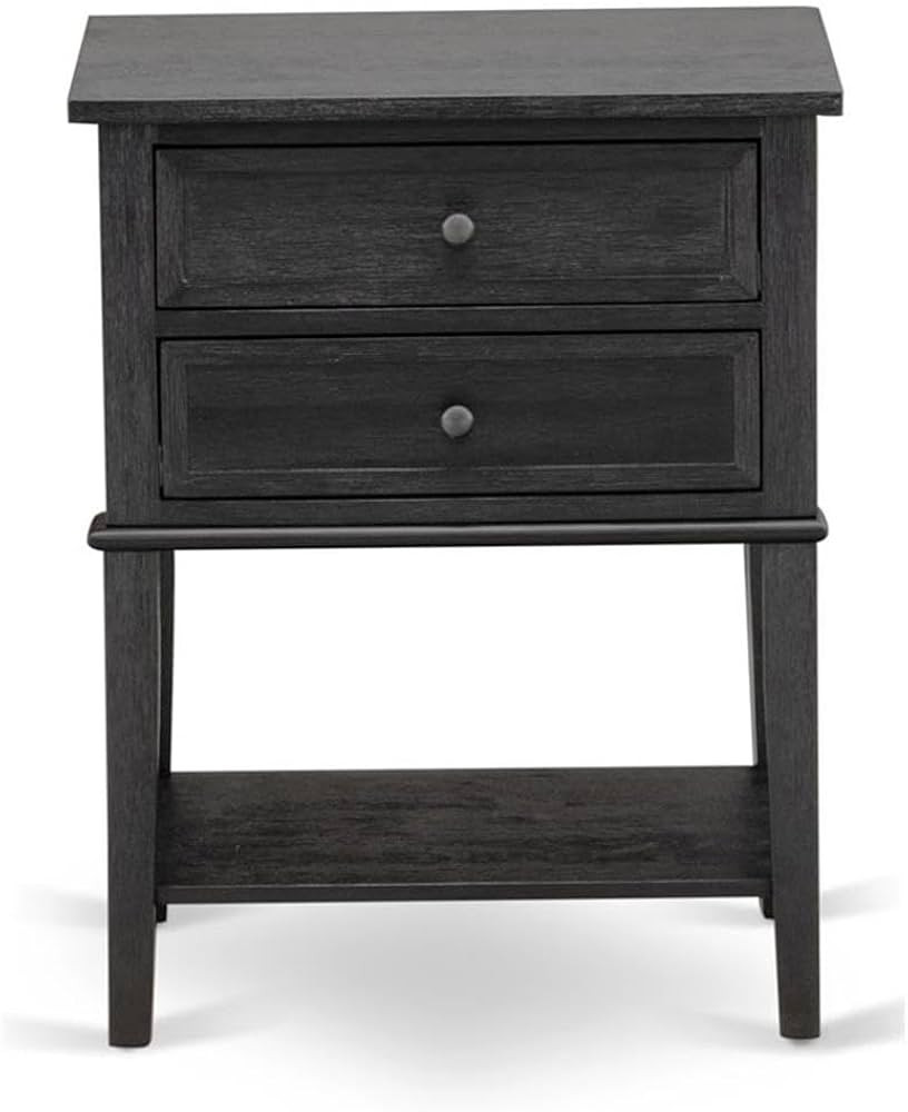East West Furniture VL-06-ET Valencia Side Table - Rectangle Night Stand with 2 Drawers for Bedro... | Amazon (US)